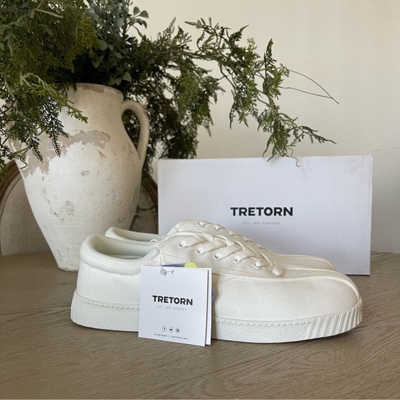 Tretorn Women’s 'Nylite Plus Canvas' Sneakers - White/White - Picture 8 of 10